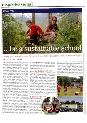 Sustainable School – TES – April 2016